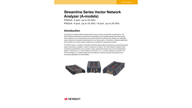 Streamline Series Vector Network Analyzer (A-models)